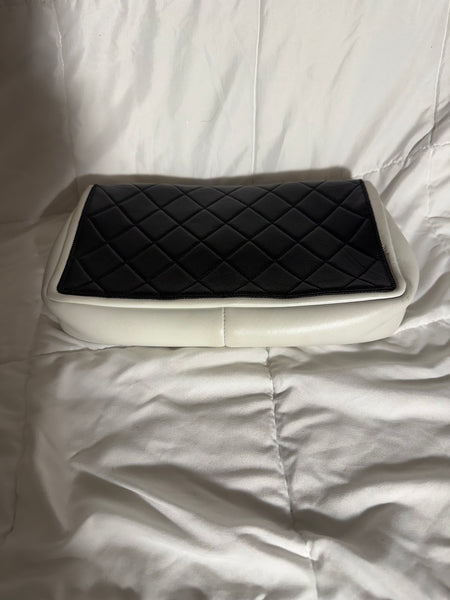 CHANEL Medium Lambskin Flap Black and White Bag