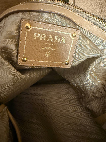 Prada Tote Large Shoulder Bag Vitello Phenix Beige
Leather