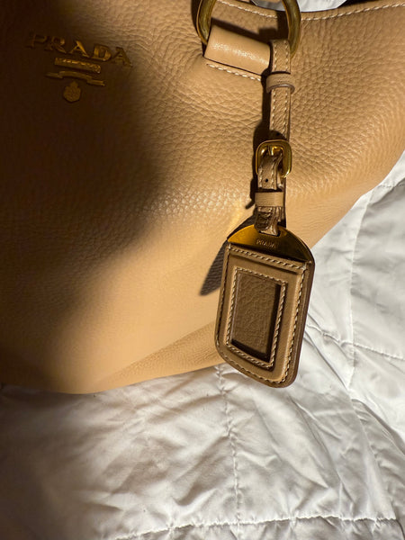 Prada Tote Large Shoulder Bag Vitello Phenix Beige
Leather