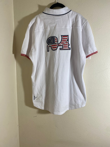 Alain Figaret White Logo Polo Size XL