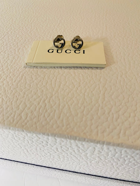 Gucci Silver interlocking G earrings
