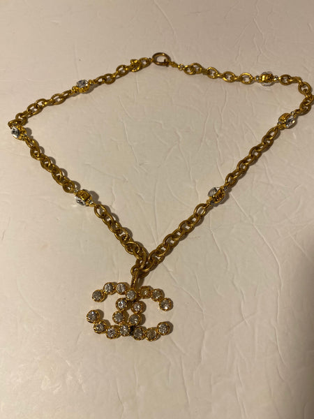 Chanel CC Drop Crystal Necklace