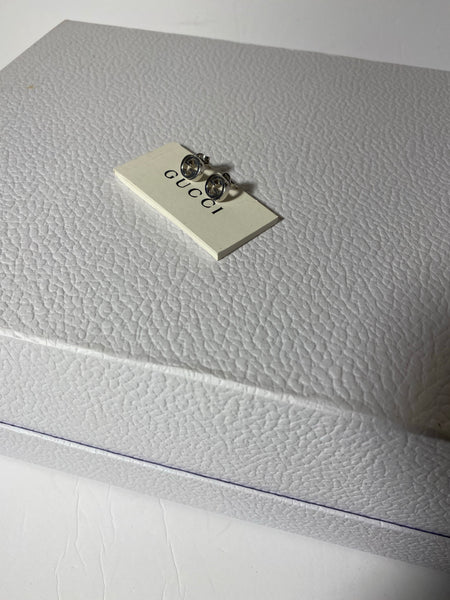 Gucci Silver interlocking G earrings