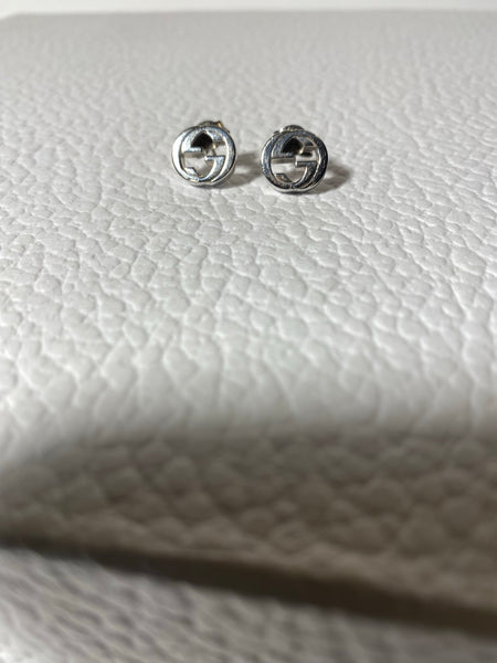 Gucci Silver interlocking G earrings