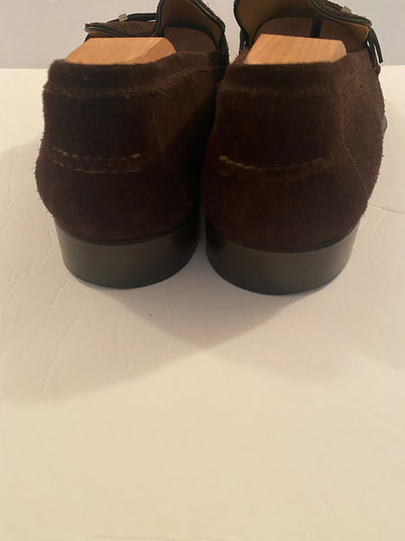 Hermes Men's Paris Loafers Suede in Brown Size 43 US 10