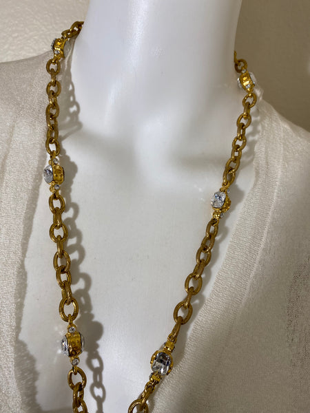 Chanel CC Drop Crystal Necklace