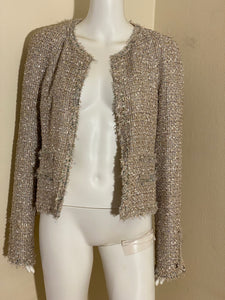 Chanel Tweed Embroidered Jacket Sz: Fr38 Us6