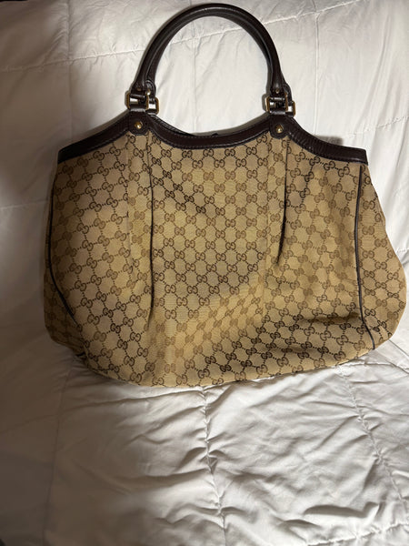 Gucci Brown Monogram Tote Bag