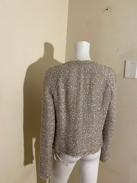 Chanel Tweed Embroidered Jacket Sz: Fr38 Us6