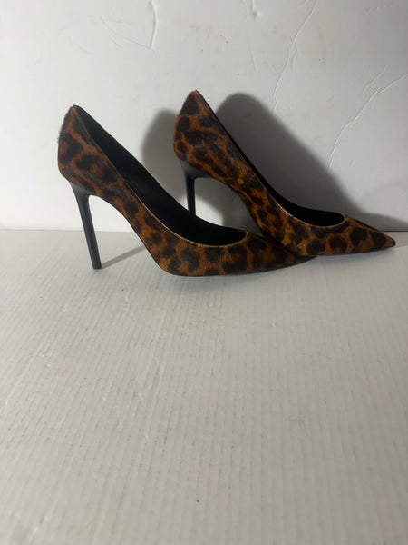 Saint Laurent Suede Animal Print Pumps Size: 40
