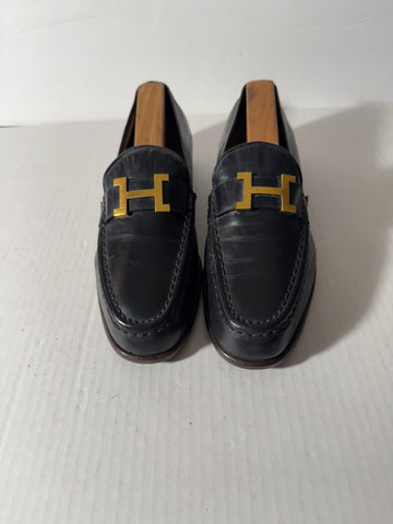 Hermès Black Moccasins H Paris Women Size: 39