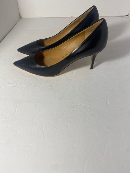 Salvatore Ferragamo Black Leather Point Toe Heel Pumps Size: 39.5