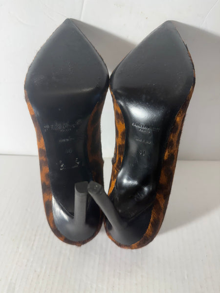 Saint Laurent Suede Animal Print Pumps Size: 40
