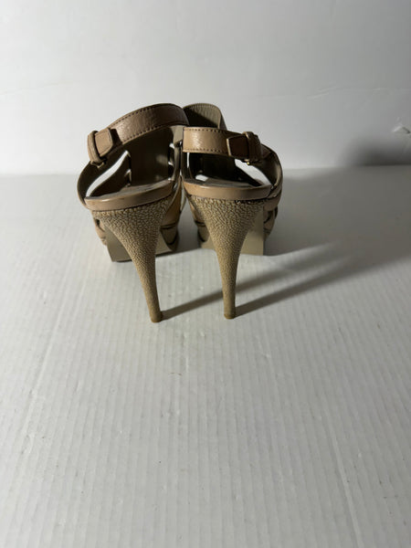 Saint Laurent Cream Leather Tribute Sandals Size 39.5