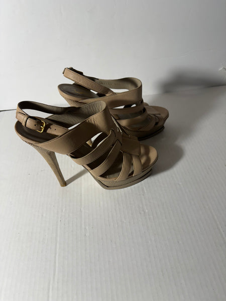 Saint Laurent Cream Leather Tribute Sandals Size 39.5