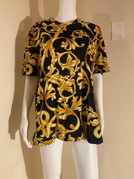 Versace Black & Gold Couture T-Shirt Size XL