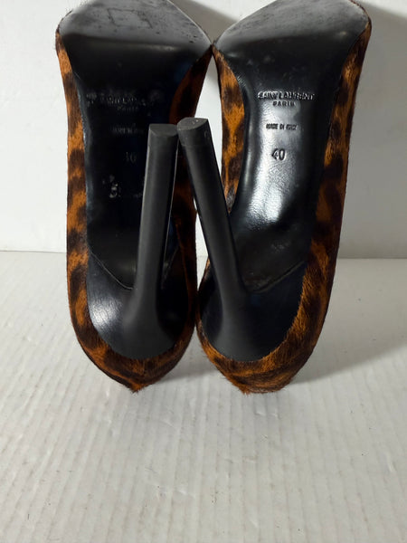 Saint Laurent Suede Animal Print Pumps Size: 40
