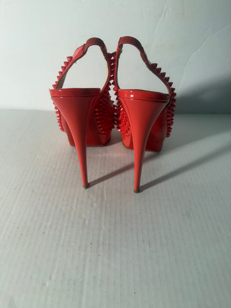 Christian Louboutin Pink Spiked Platform Heels Sz: 40.5