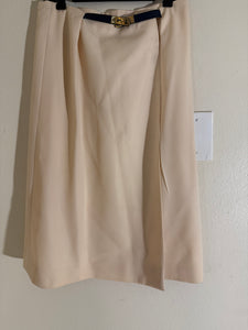 Hermes Kelly belt beige skirt,size 36 / 4