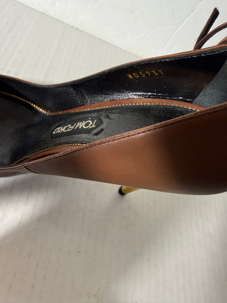 Tom Ford Leather Pumps in Brown Size: 39/9
