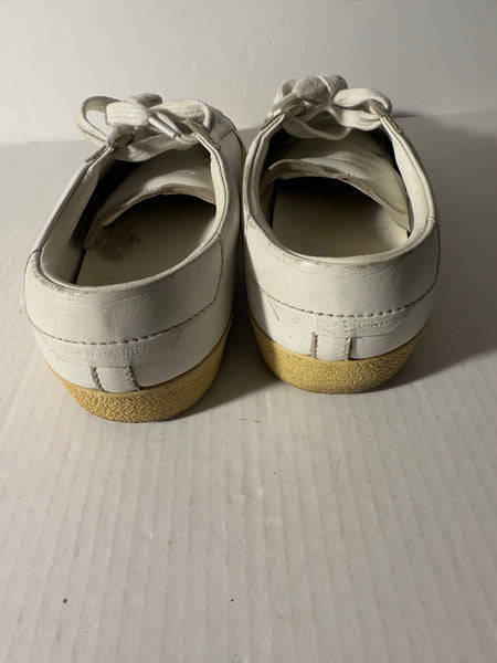 Saint Laurent Court Classic White Women's Sneakers Leather Sz 39