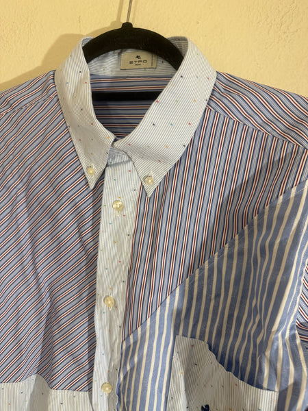 Etro Stripe Patchwork Shirt Size: XL
