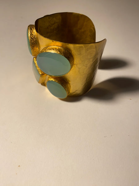 Jewelry Cuff Aqua Gold Plated Bracelet
