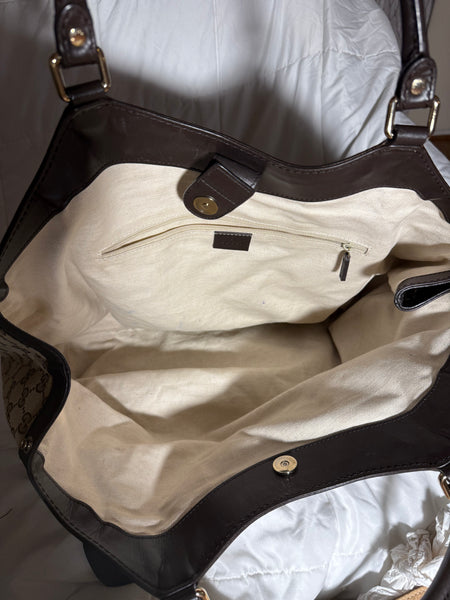 Gucci Brown Monogram Tote Bag