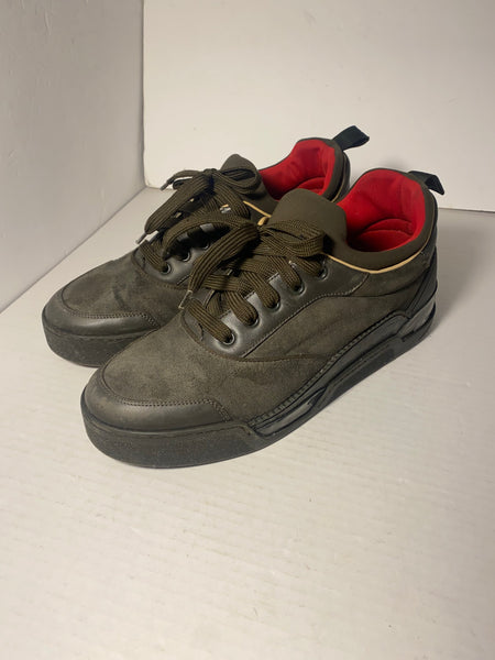 Christian Louboutin Green Suede Low Men’s Sneakers Size 42/9