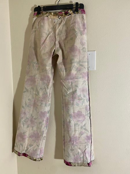 John Galliano Multicolored Cotton Floral Print Wide
Leg Pants