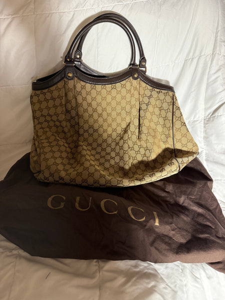 Gucci Brown Monogram Tote Bag