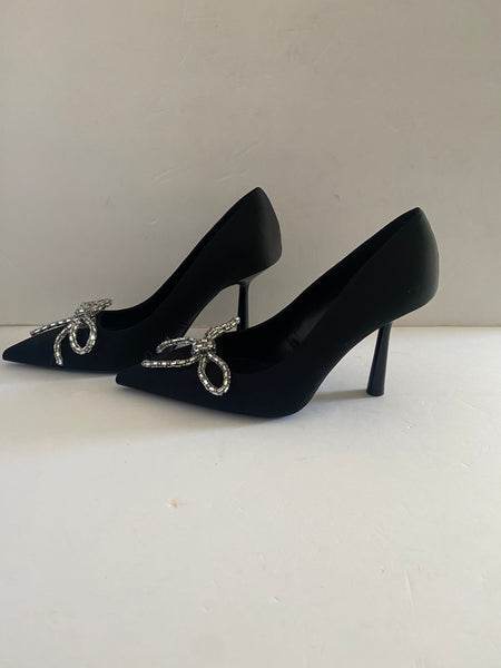 Zara Rhinestone Bow Heels Size: 40