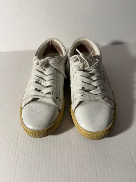 Saint Laurent Court Classic White Women's Sneakers Leather Sz 39