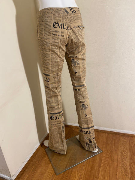 John Galliano Newspaper Trouser Beige Size 42 / 8