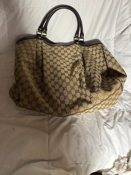 Gucci Brown Monogram Tote Bag