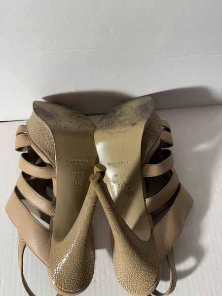 Saint Laurent Cream Leather Tribute Sandals Size 39.5