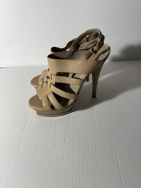 Saint Laurent Cream Leather Tribute Sandals Size 39.5