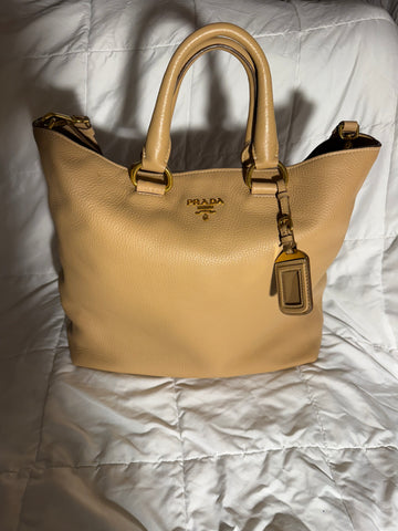 Prada Tote Large Shoulder Bag Vitello Phenix Beige
Leather