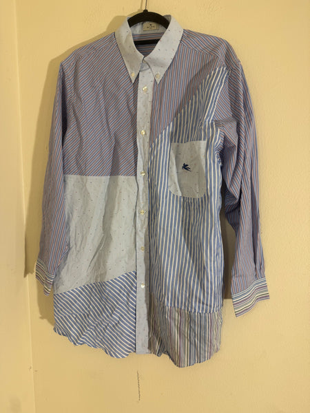 Etro Stripe Patchwork Shirt Size: XL