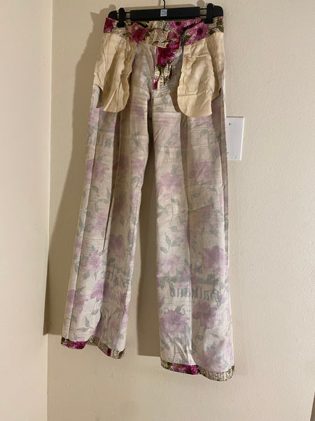 John Galliano Multicolored Cotton Floral Print Wide
Leg Pants