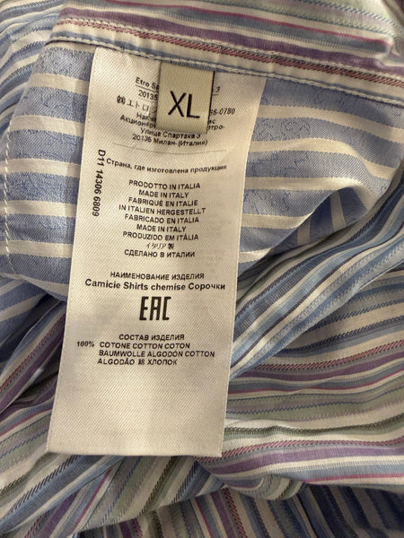 Etro Stripe Patchwork Shirt Size: XL