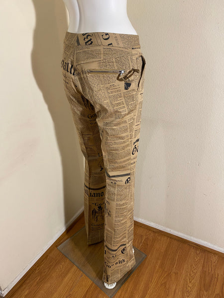 John Galliano Newspaper Trouser Beige Size 42 / 8