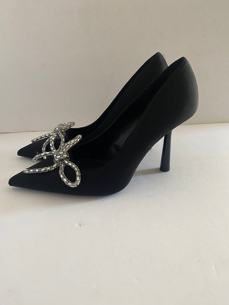 Zara Rhinestone Bow Heels Size: 40