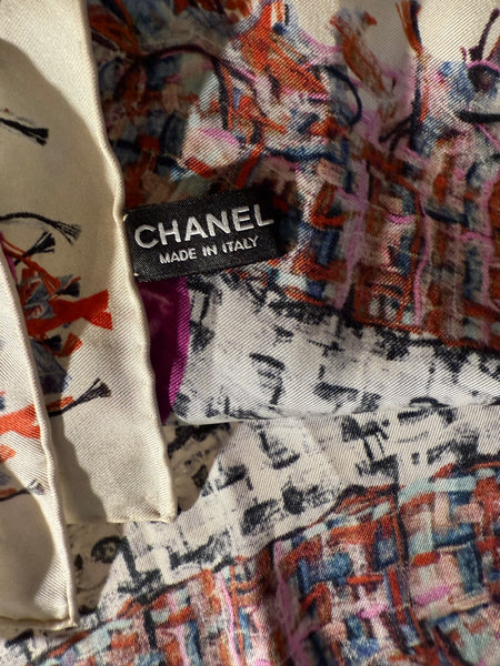 CHANEL CC Logo Silk Scarf