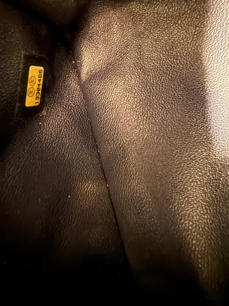 Chanel Navy Blue Patent Leather Classic Jumbo Bag