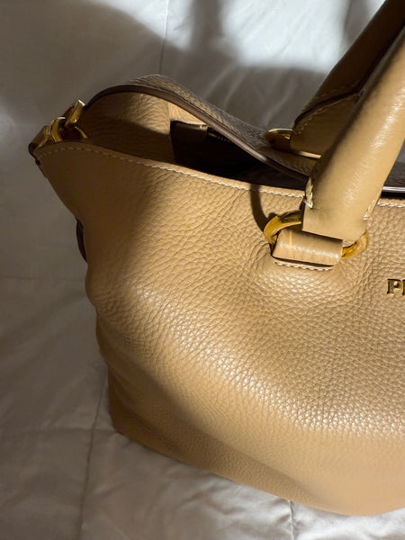 Prada Tote Large Shoulder Bag Vitello Phenix Beige
Leather