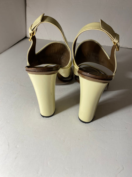 Gucci Women's Horsebit Sandal, Mystic White, Patent Leather Sz: EUR 39 US 9