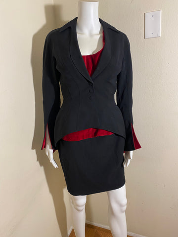 Thierry Mugler 3-piece suit, jacket and skirt Sz38