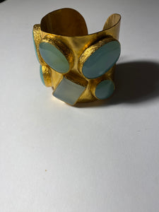 Jewelry Cuff Aqua Gold Plated Bracelet