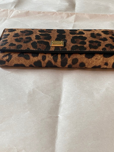 Dolce & Gabbana leopard-print long leather wallet